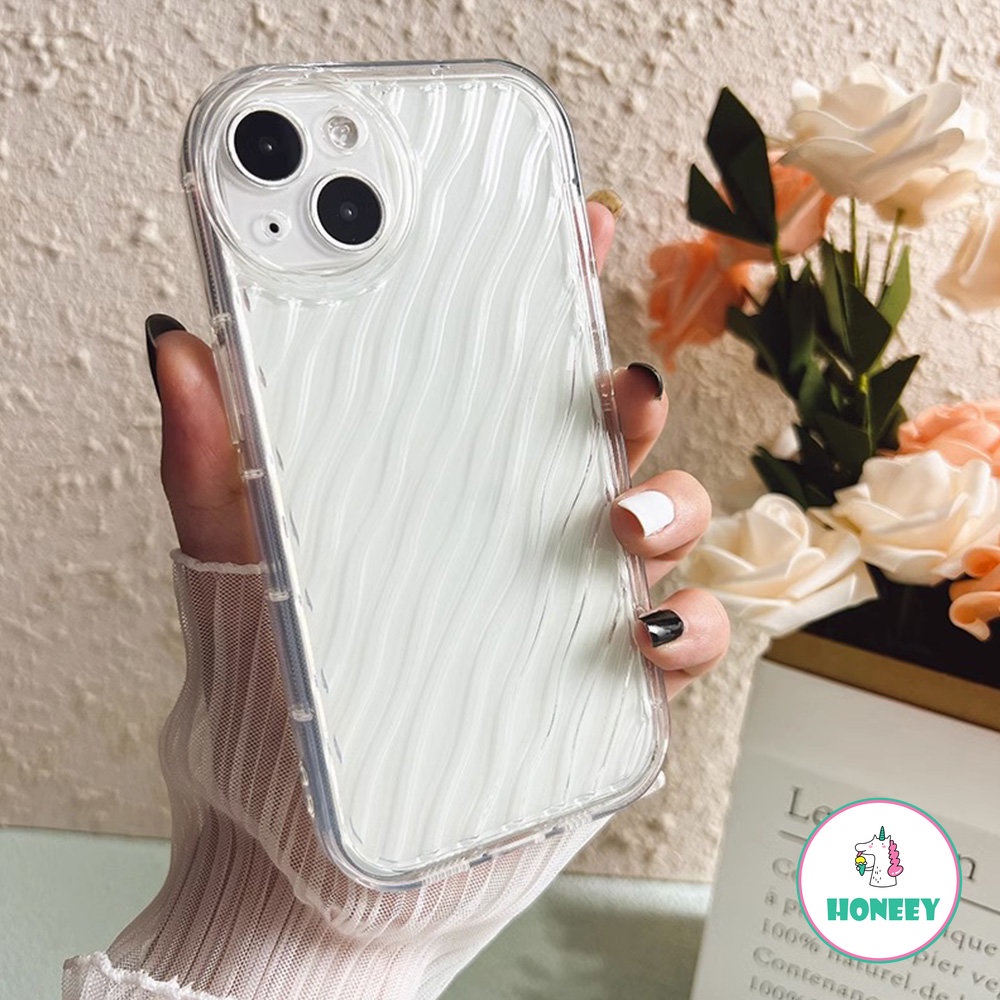 IPHONE Casing Ponsel Riak Air Lembut Modis Kompatibel Untuk Iphone11 12 13 14 Pro Max X Xs XR Max7 8 Plus SE Bening Silikon Penutup Belakang