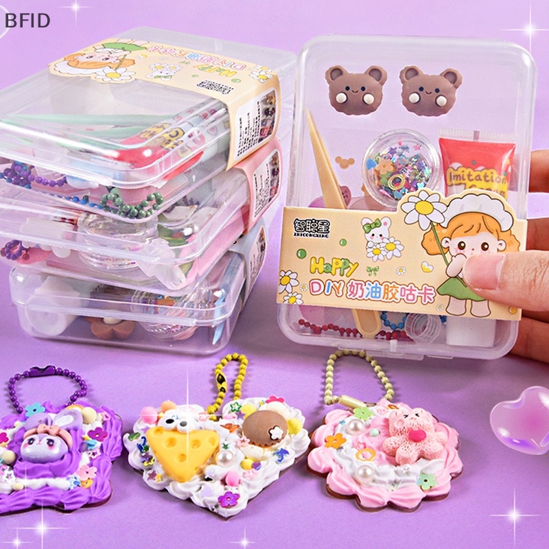 [BFID] Cream Lem Goo Card Set Gadis Handmade DIY Mainan Hadiah Liburan Siswa Sd Smp Anak Kecil Mainan Lucu [ID]