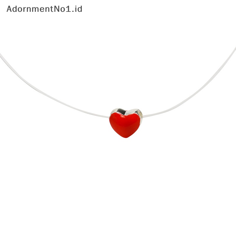 [AdornmentNo1] Kreatif minyak hati Ch tak terlihat garis ikan kalung Choker untuk wanita kerah perhiasan hadiah