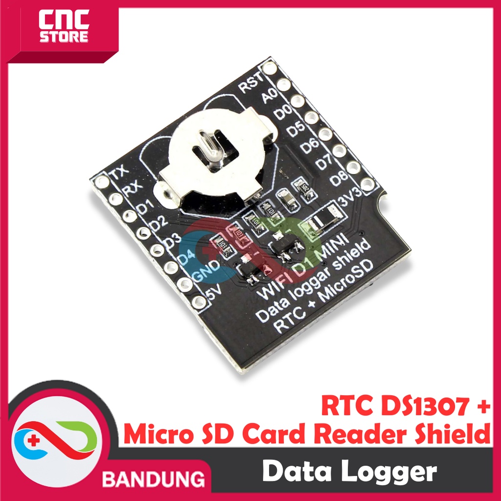 DATA LOGGER RTC DS1307 + MICRO SD CARD READER SHIELD FOR WEMOS D1 MINI