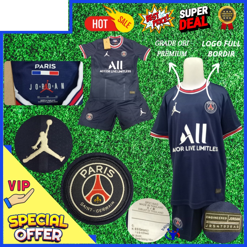 (jerseyolahraga) Kaos Bola Anak Psg Grade Ori 2021 / Stelan Jersey Kaos Bola Anak Psg / Baju Bola An