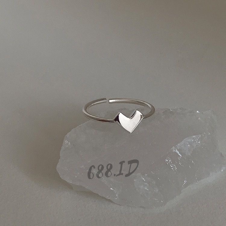 [688.id] Cincin Desain Hati 2pcs Model Terbuka Love Ring Female Fashion Accessories Jewelry Korea untuk Wanita CC 06