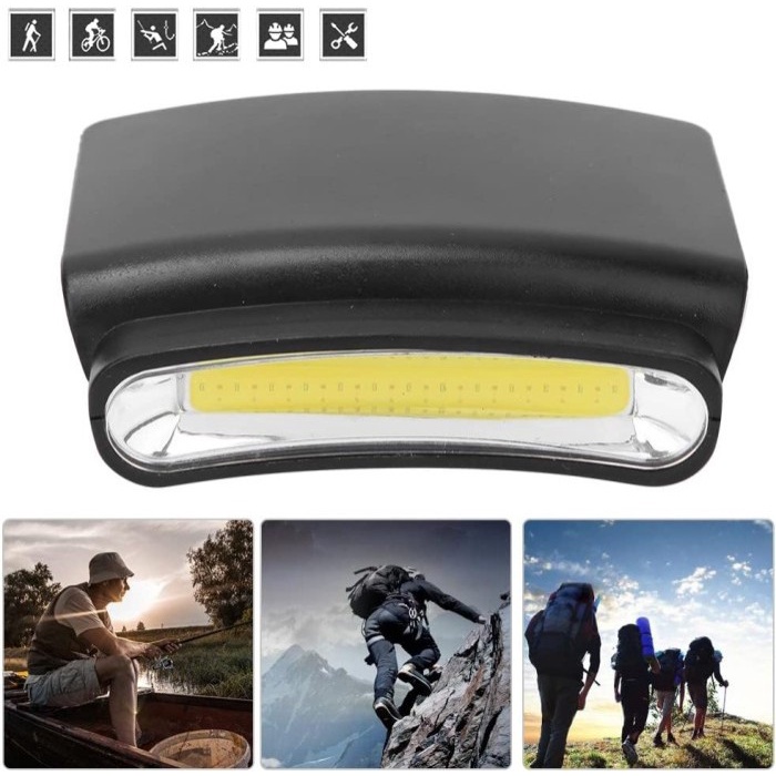 Senter Headlamp Clip On Topi LED COB M1800 3 LED Mode Lights