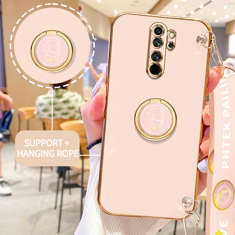 Gloden tree Phone Case Untuk Xiaomi Redmi Note 8pro Redmi 9 Prime Xiaomi POCO M2 Original Casing Dengan Watch Standand Lanyard