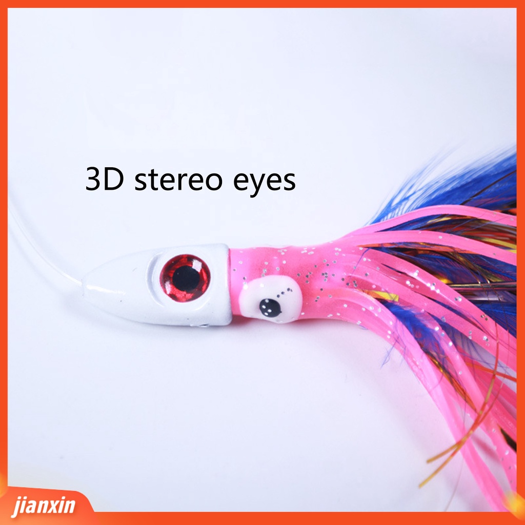 (In Stock) 13cm /18g Umpan Pancing Bentuk Gurita 3D Mata Stereo Dapat Digunakan Kembali Benang Nilon Kait Engkol Umpan Pancing Perlengkapan Memancing