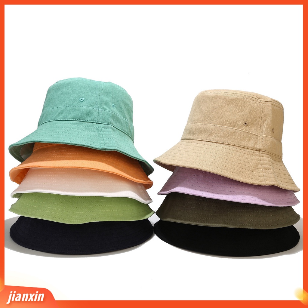 (In Stock) Topi Matahari Lipat Sun Block Katun Trendy Outdoor Topi Bucket Panas Untuk Outdoor