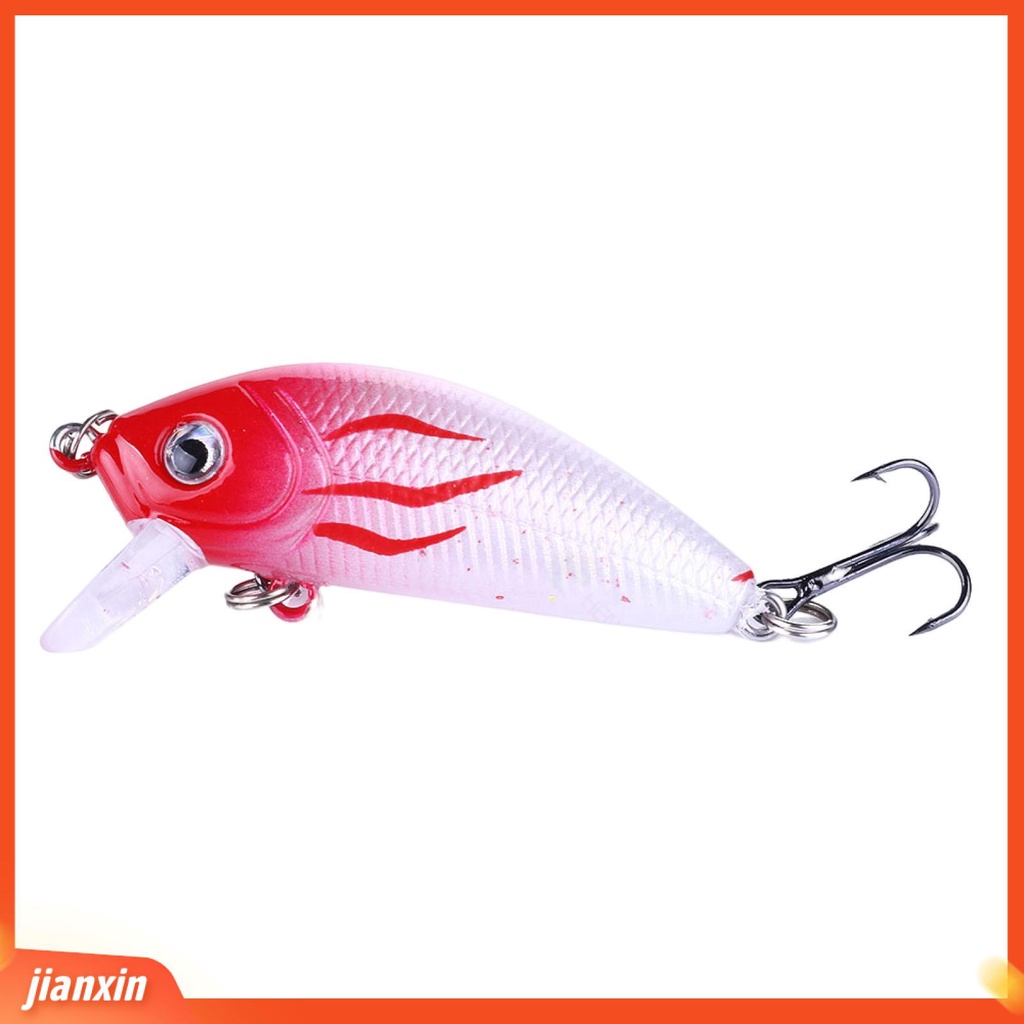 (In Stock) 5cm /3.6g Ikan Kecil Lure 3D Simulasi Fisheye Treble Hook Menggoda Culter Alburnus Bass Lure Memancing Luar Ruangan
