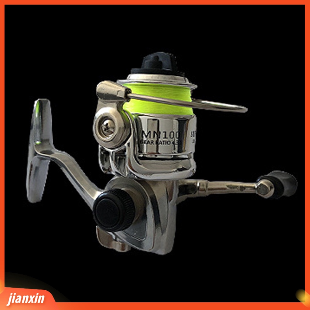 (In Stock) Gulungan Pancing Mini Kekuatan Tinggi Lempar Stabilitas Anti-bombing Angling Metal 100type Spinning Reel Dengan Garis Memancing Luar Ruangan