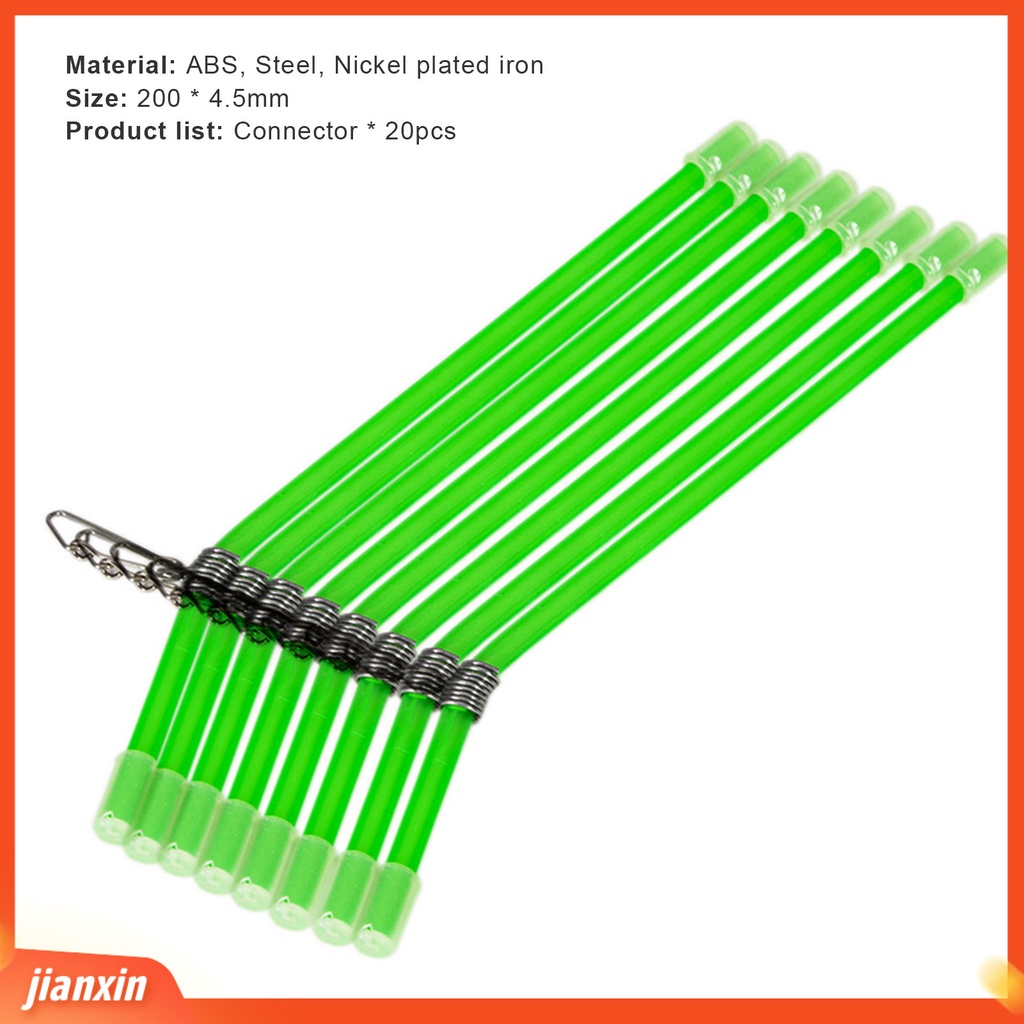(In Stock) 20Pcs /Set Tabung Keseimbangan Memancing Solid Kuat Pin ABS Berpengait Kepala Snaps Kuat Pin Konektor Bercahaya Untuk Angling