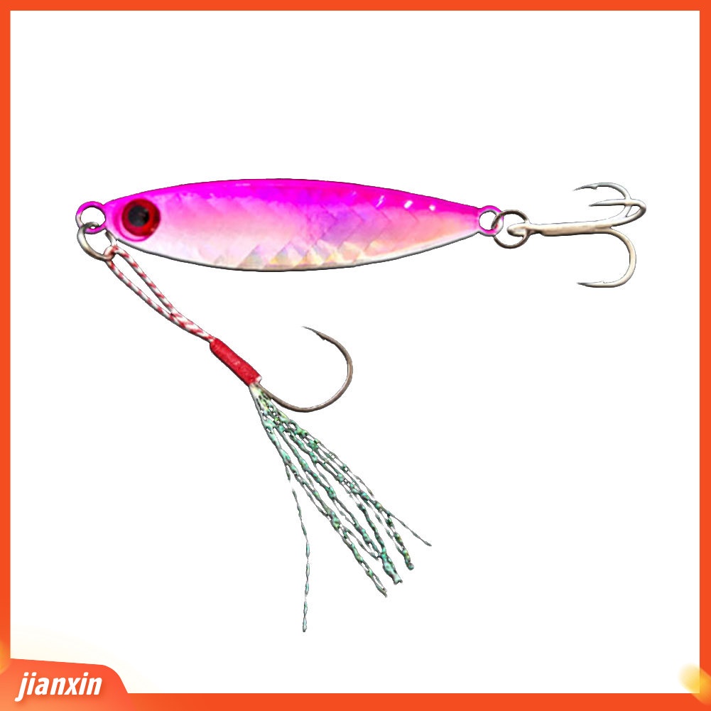 (In Stock) 5cm 10g Umpan Pancing Ikan Simulasi Payet Logam Dengan Kait Ganda