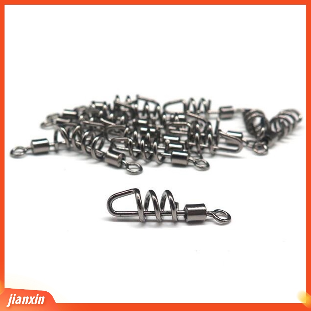 (In Stock) 20Pcs Stainless Steel 8bentuk Memancing Snap Hooks Putar Konektor Fish Tackle