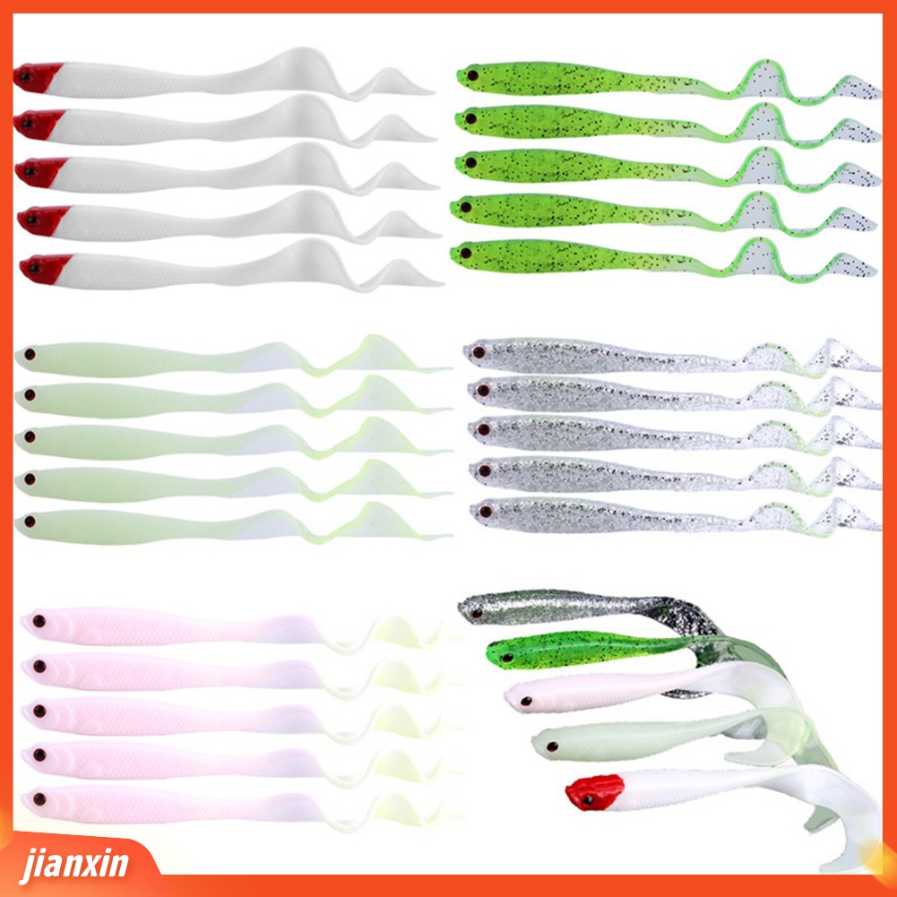 (In Stock) 5Pcs /Set 13cm Buatan Lembut PVC Lure Ikan Umpan Pancing Tackle Alat Aksesoris