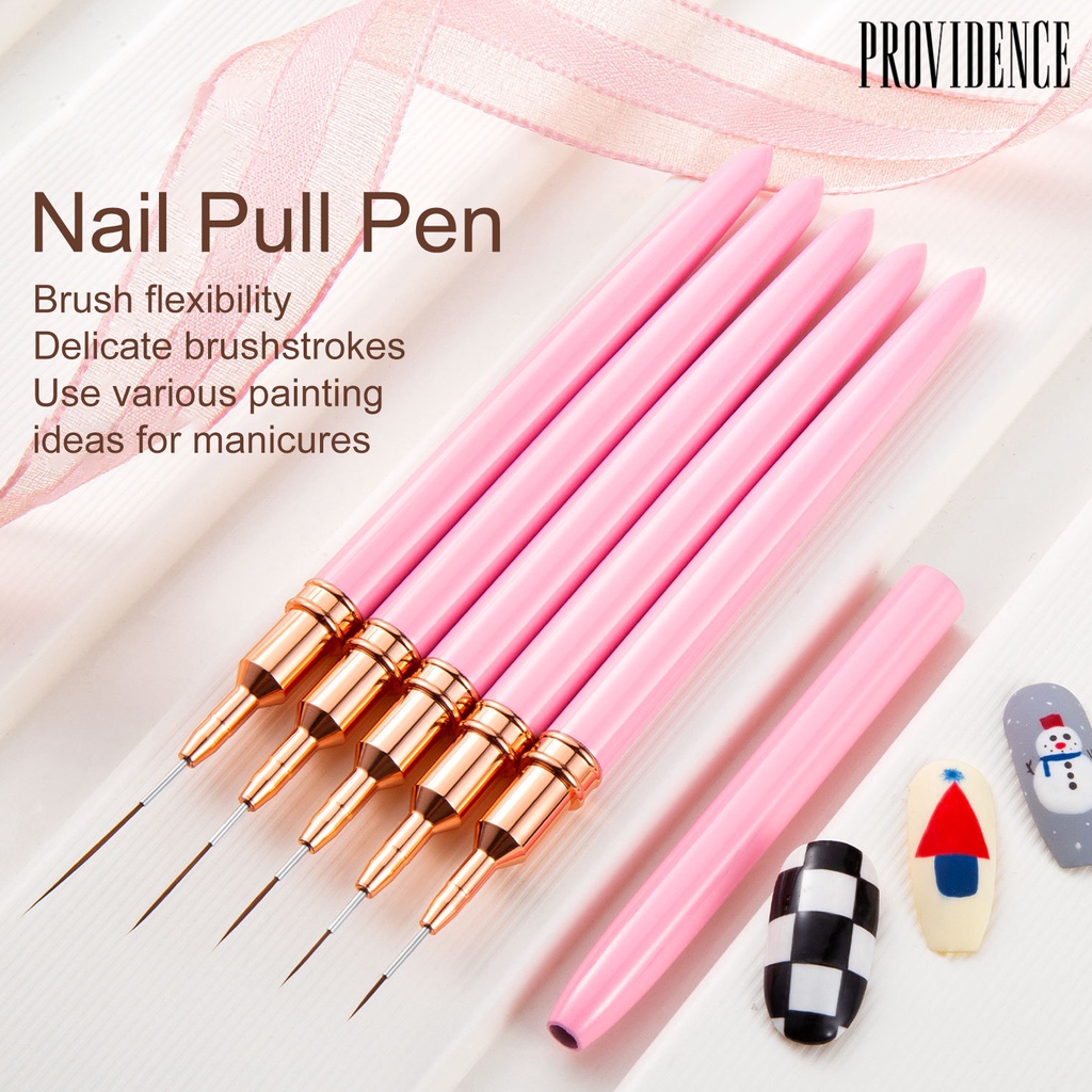 Providence 5Pcs Set Brushes Nail Art Ultra-Halus Ringan Tahan Lama Dotting Alat Gambar Untuk Kuku Yang Indah