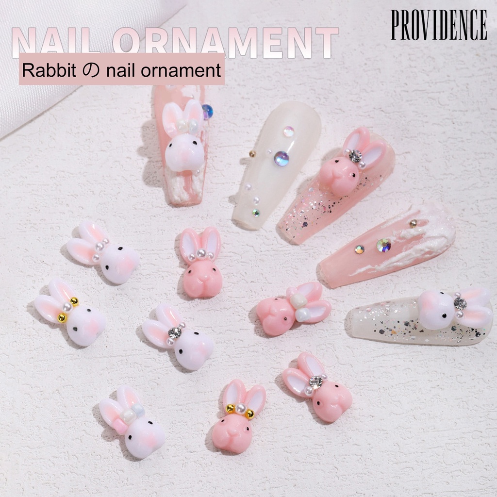 Providence 10Pcs Perhiasan Kuku Kelinci Kecil Hiasan Kuku Kartun Lucu Untuk Aksesoris Kuku Yang Indah Dan Menawan