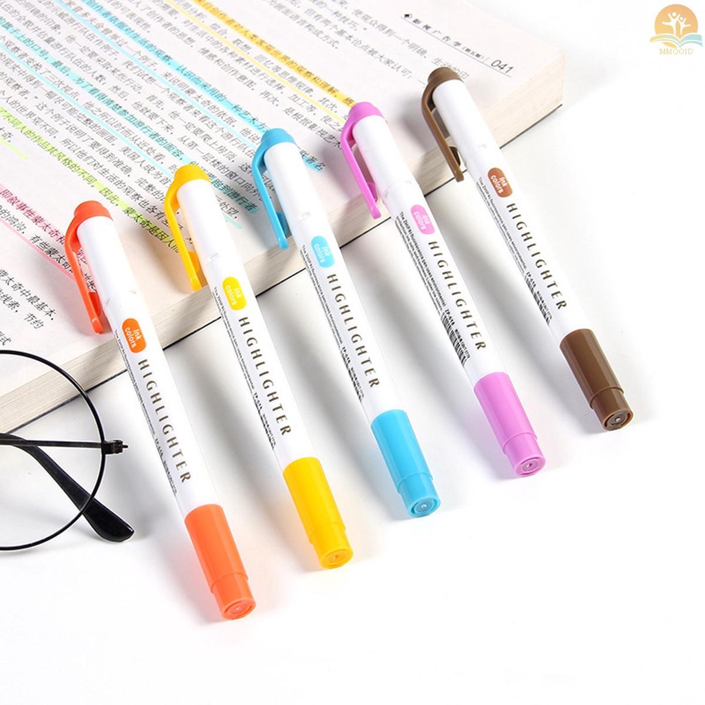 In Stock 5warna Dual Tip Stabilo Pulpen Pahat Lebar Dan Tips Halus Spidol Untuk Siswa Sekolah Kantor Perlengkapan Rumah