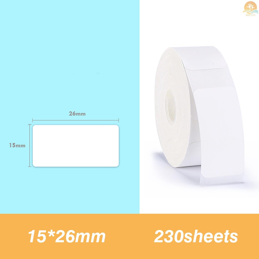 In Stock Thermal Printing Label Kertas Barcode Harga Size Nama Label Kosong Tahan Air Sobek 15*26mm 230lembar/roll Untuk Organizer Rumah Supermarket Store Catering