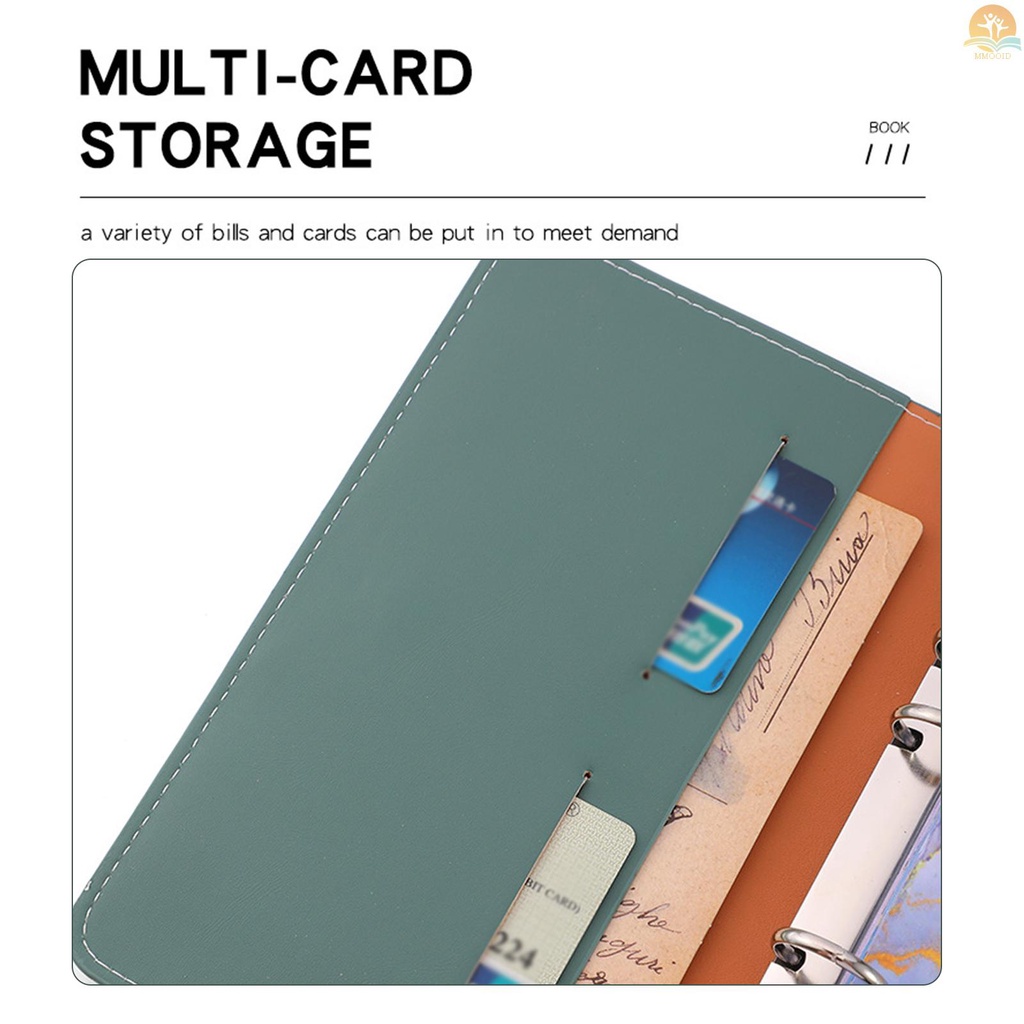 In Stock A6 Pengikat Anggaran Dengan Kulit PU Penutup Notebook Ritsleting Amplop Lable Stiker Penggaris Digunakan Sebagai Money Organizer System Bill Money Card Saving Planner Hadiah Ulang Tahun Untuk Frien