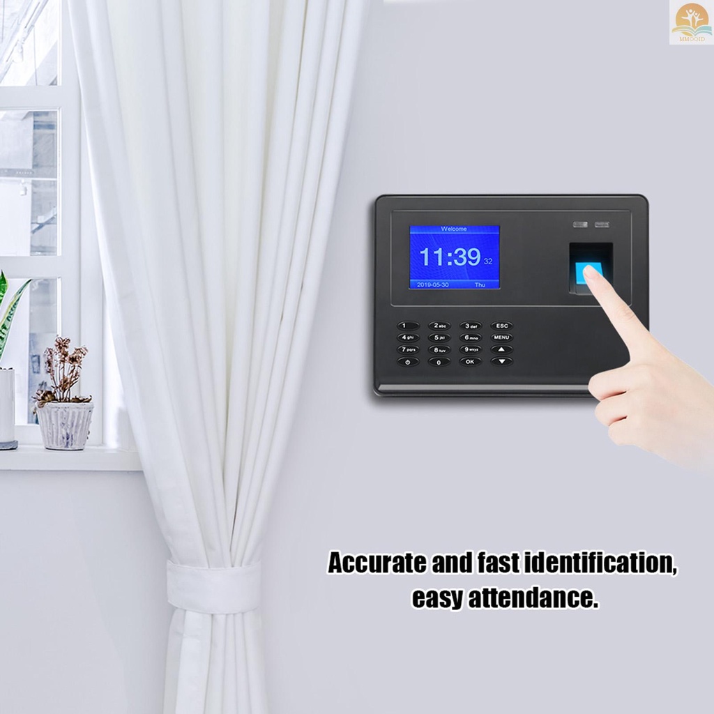 In Stock Biometrik Fingerprint Password Time Attendace Machine Karyawan Cek-in Time Clock Recorder Reader Dengan Layar TFT 2.8 Inci Multi Bahasa Dukungan USB Disk Data Downloa