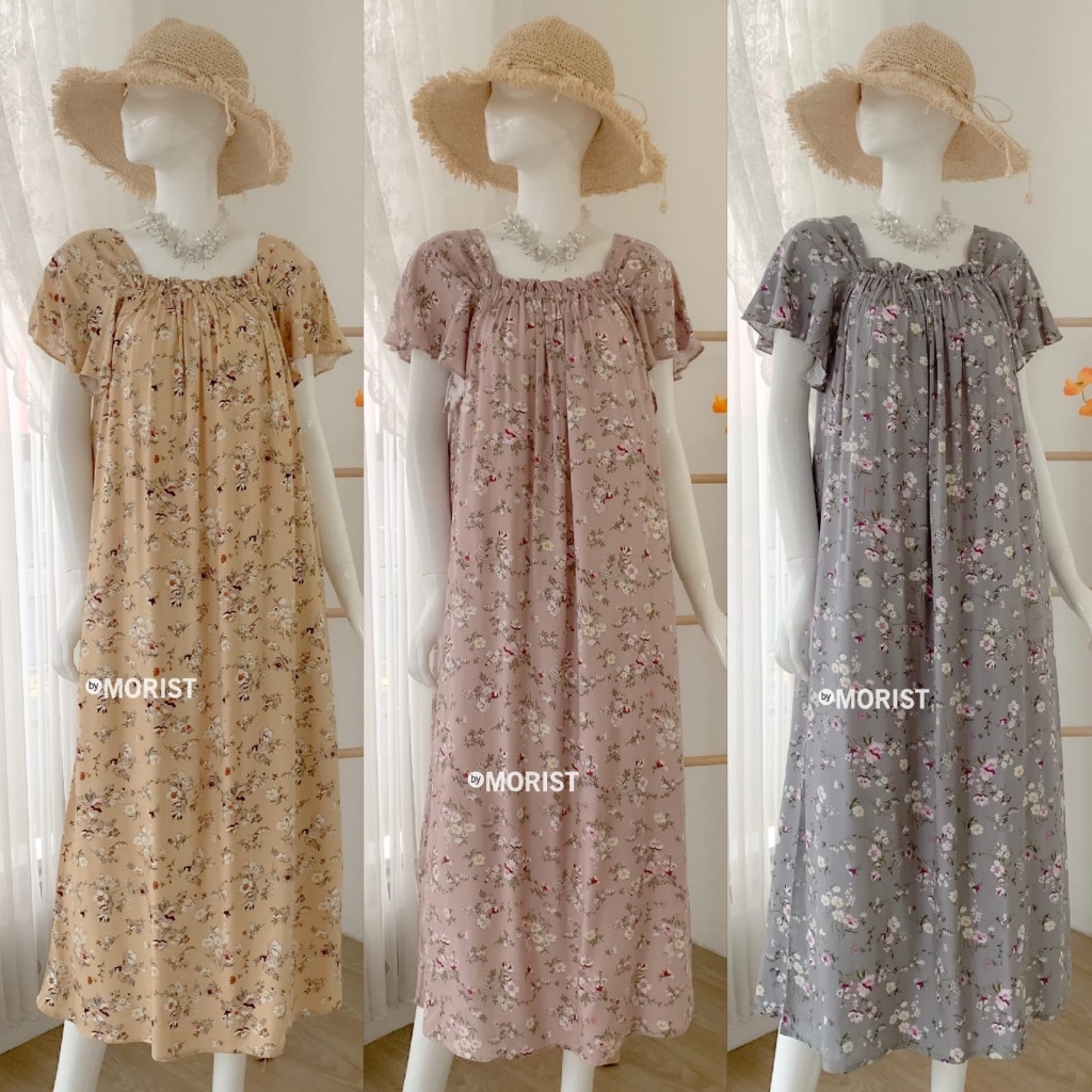 Tatum Homey Dress (Salem,Grey,Moca) ORI MORIST | Ld130 Cotton Rayon Premium