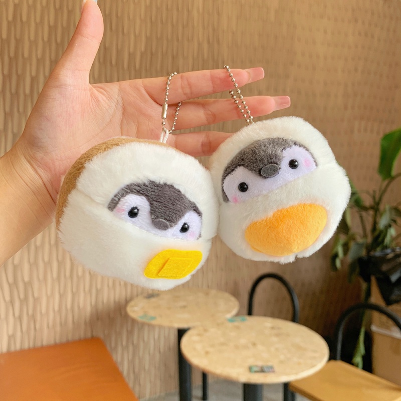 Mainan Boneka Telur Sosis Roti Bakar Penguin Plush Pendant