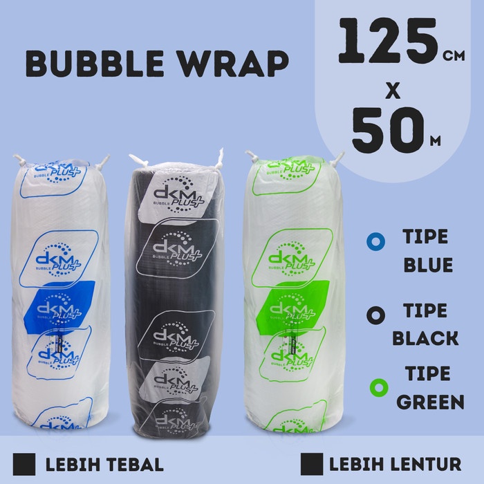

PLASTIK BUBBLE / BUBLE WRAP ROLL HITAM PUTIH BENING TEBAL DKM+ - GREEN 125