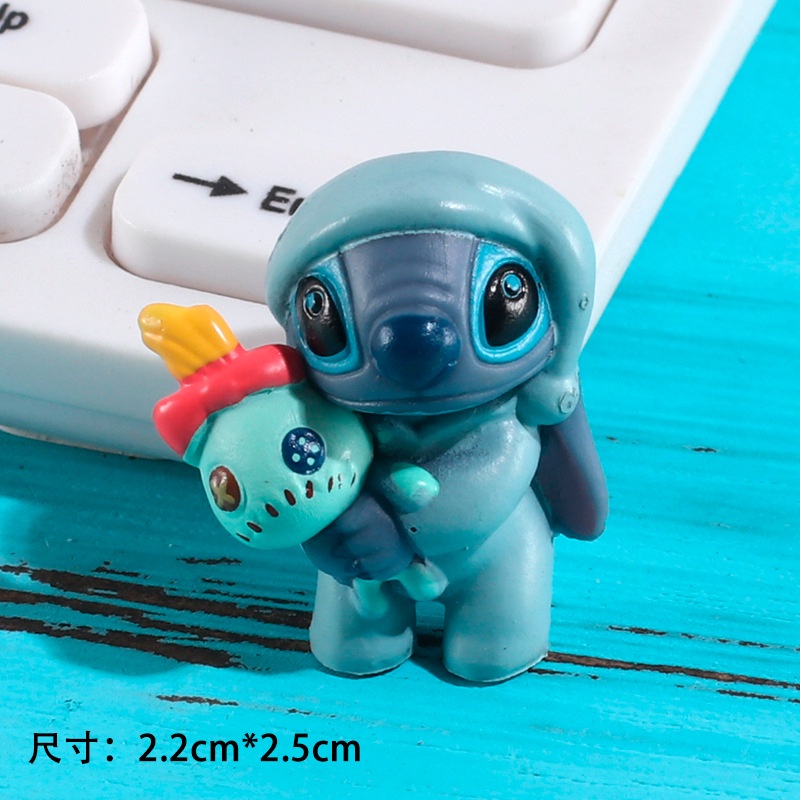 6pcs /Set Mainan Angka Lilo and stitch Tangan stitch Kartun Yang Indah Dengan Mainan model Coret