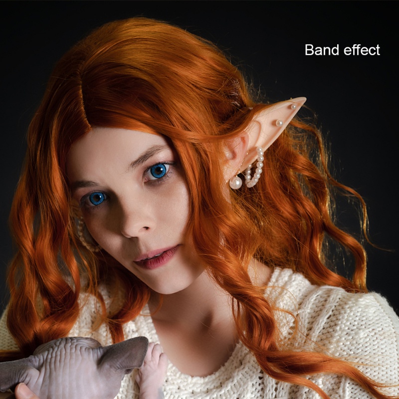 [Favorite] 1pasang Halloween Simulasi Telinga Elf/ Lateks Lembut Tidak Berbahaya Telinga Palsu Prop/Peri Malaikat Berdandan Cosplay Pesta Natal DIY Dekorasi