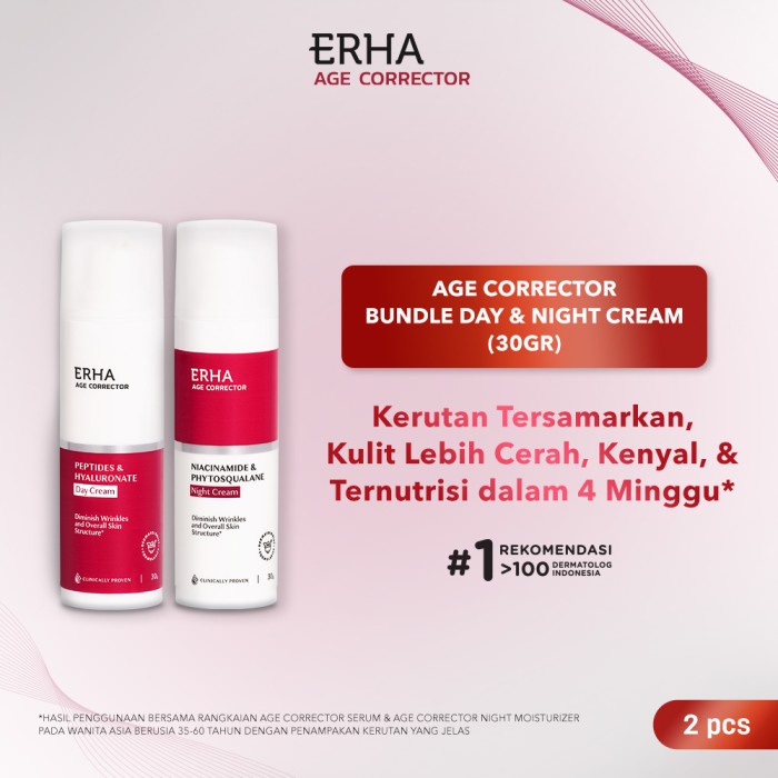 Bundle Erha Age Corrector Day &amp; Night Moisturizer - Krim Anti Penuaan