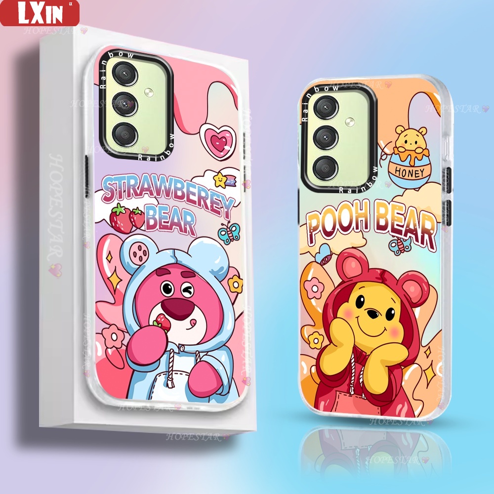 Case Kartun Samsung A14 A24 A04 A04S A13 A03 A03S A12 A02S A11 A04E A10S A20 A30 A20S A21S A50S A51 A50 A30S Strawberry Bear Dan Winnie the Pooh Warna Warni Gradasi Hard Cover