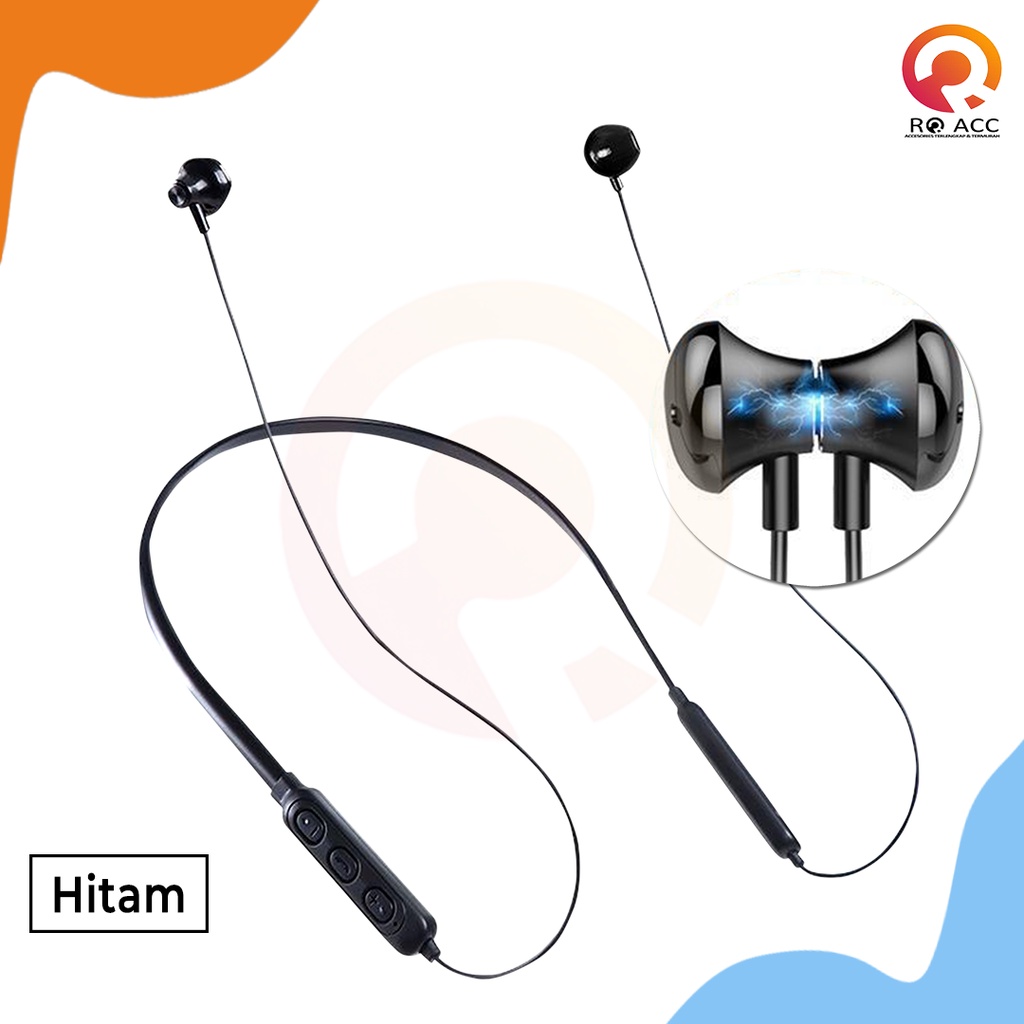 [RO ACC] NECKBAND HEADSET EARPHONE MEGABASS STEREO BLUETOOTH ALL TIPE HP