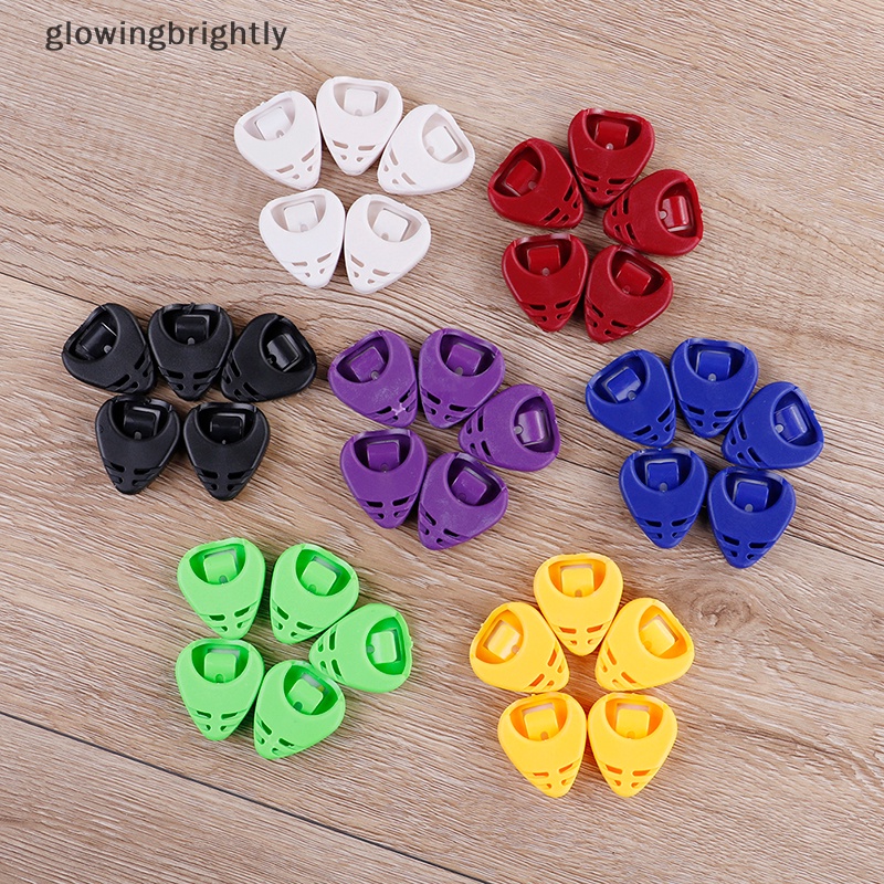 [glowingbrightly] 1/5pcs Plactic guitar pick plectrum holder case box Bagian Berbentuk Hati TFX