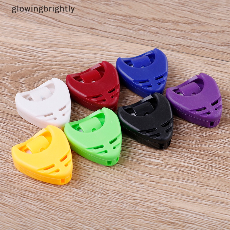 [glowingbrightly] 1/5pcs Plactic guitar pick plectrum holder case box Bagian Berbentuk Hati TFX