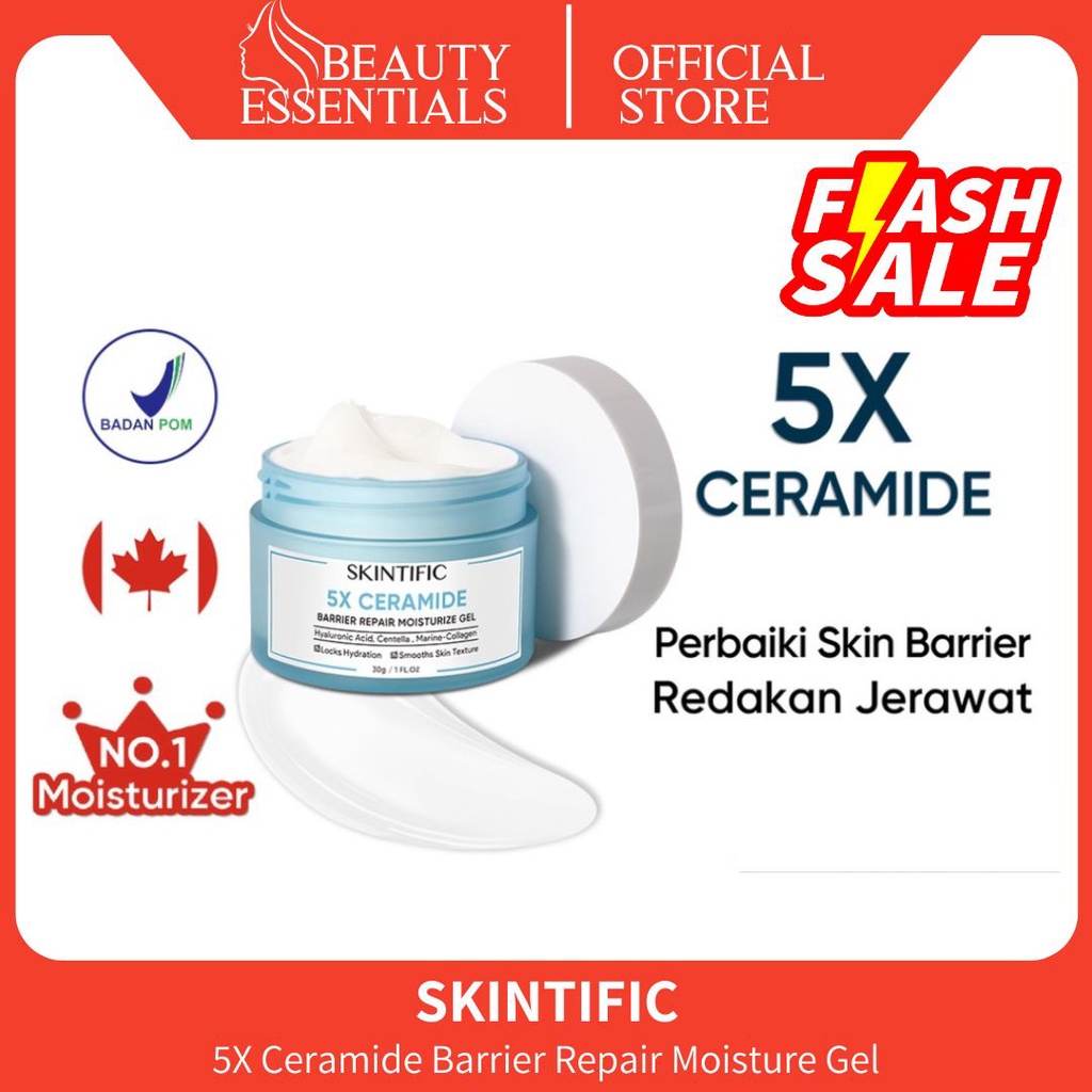 SKINTIFIC 5X Ceramide Skin Barrier Repair Moisturize Gel 30gr | moist siang dan malam | pelembab waj