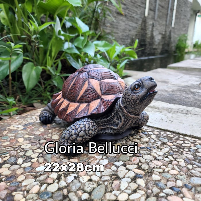 patung pajangan kura2 sulcata miniatur kura kura hiasan kolam kebun