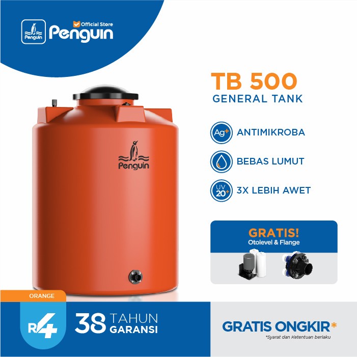 TOREN TANGKI AIR - PENGUIN - TB500 - 5100 LITER - ORANGE