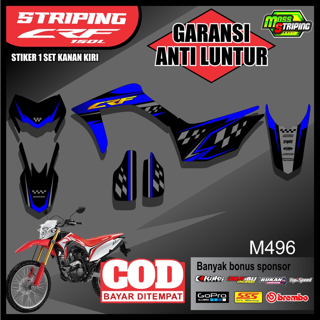 MASS striping - Striping Sticker Variasi Motor Honda CRF 150 L  Stiker List Semi Full Body Original 