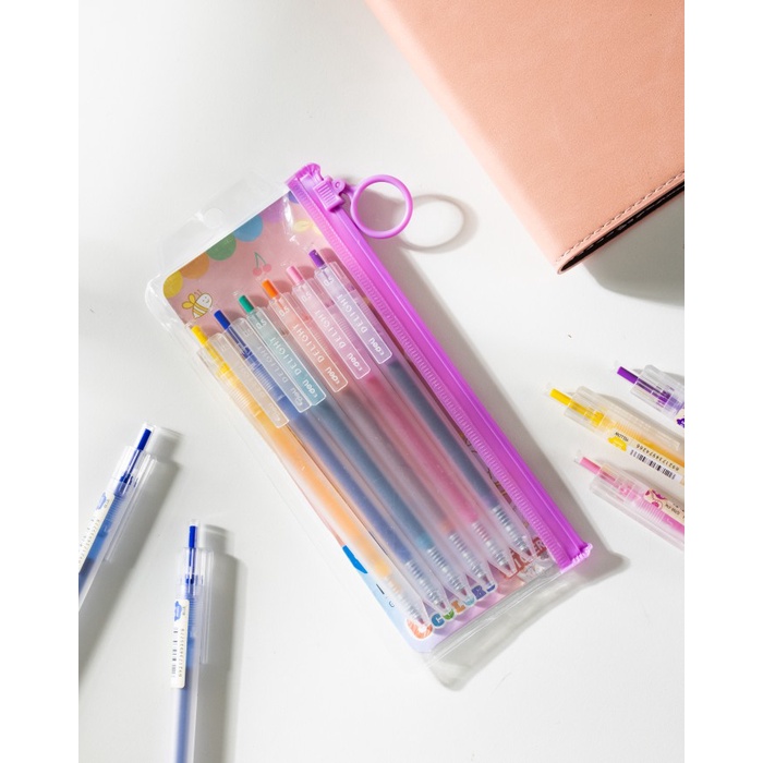 

Deli School Gel Pen / Pulpen Gel 0.5 mm 6 Warna Retracable EG118-6C