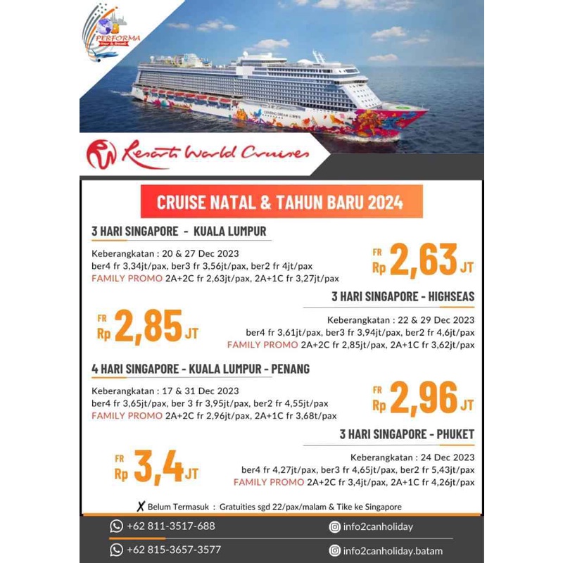 GENTING DREAM CRUISE ( RESORT WORLD CRUISE) CRUISE NATAL & TAHUN BARU 2024