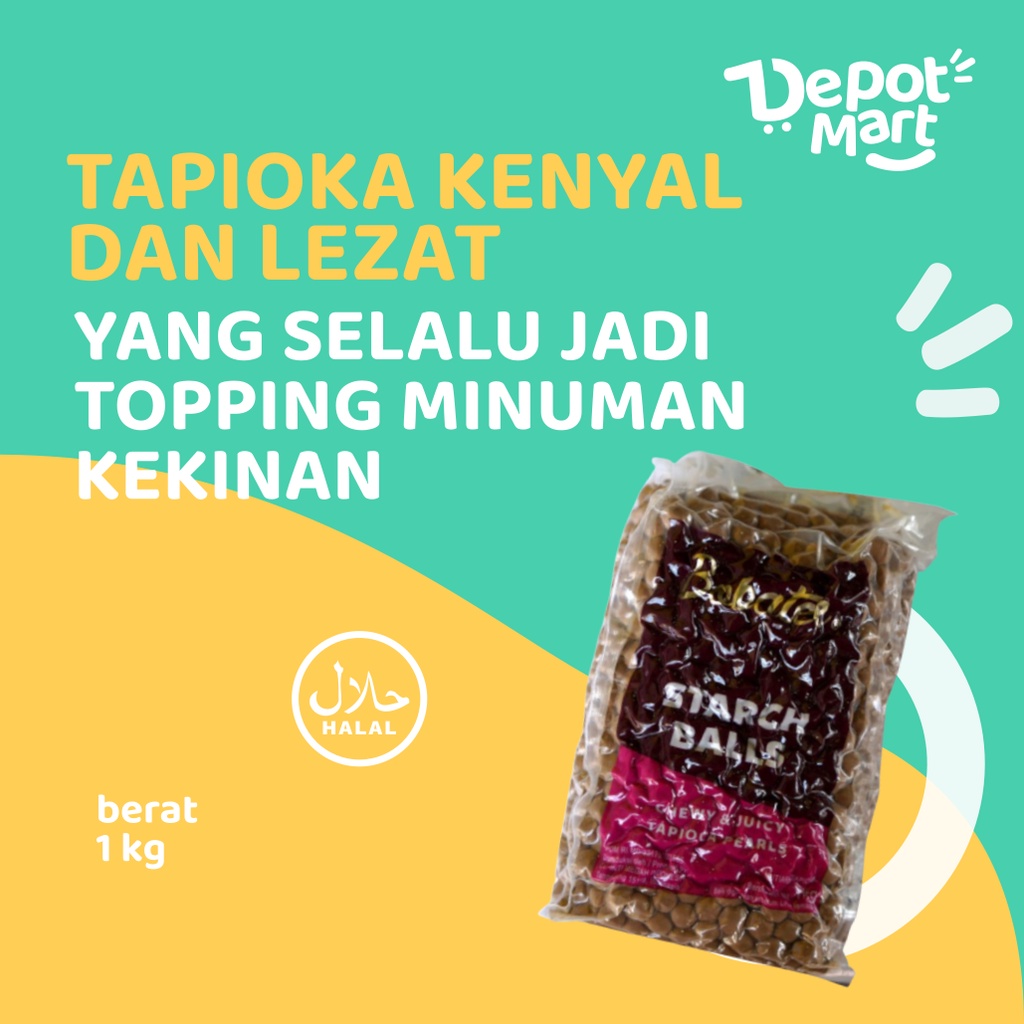 

DepotMart - Boba Bobatee Bubble Topping Boba Pearl Mentah Instan Tapioca 1 kg