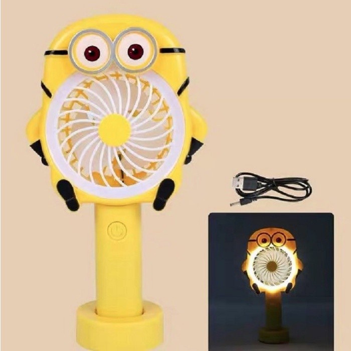 BUY KIPAS ANGIN LED MINION PORTABLE MINI FAN KIPAS MOTIF LAMPU