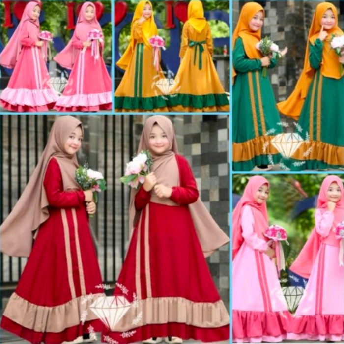 Trend Style Anak Baju Gamis anak Syari syafa kids hitam balotely/hijab anak perempuan