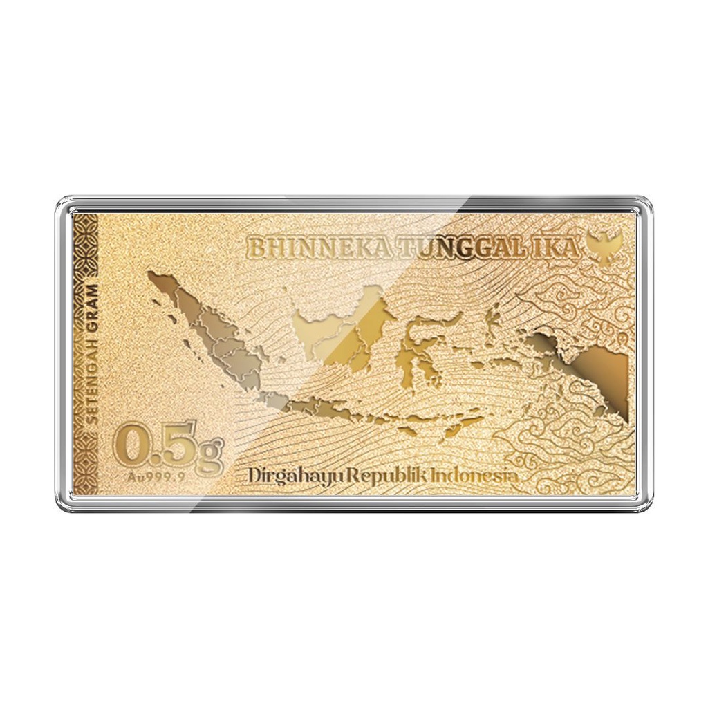 IDN Bulion Nusantara Indonesia Keping Emas Logam Mulia [0.5 g - 24K - 999.9‰ Fine Gold]