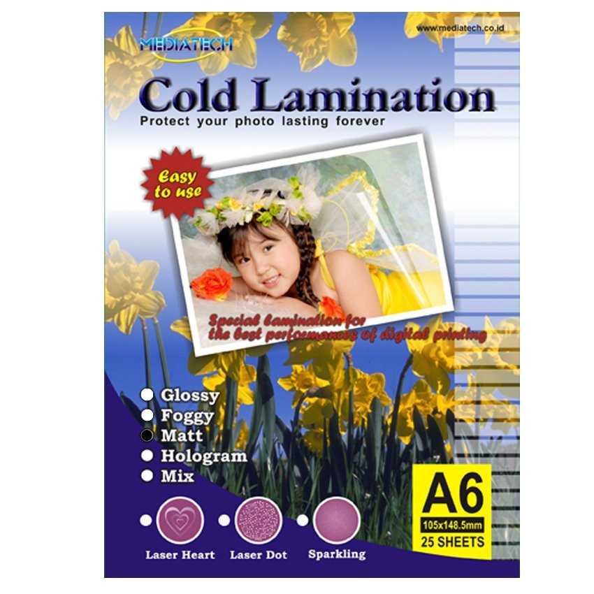 

Mediatech Cold Lamination Paper A6 Matt 25 Sheet