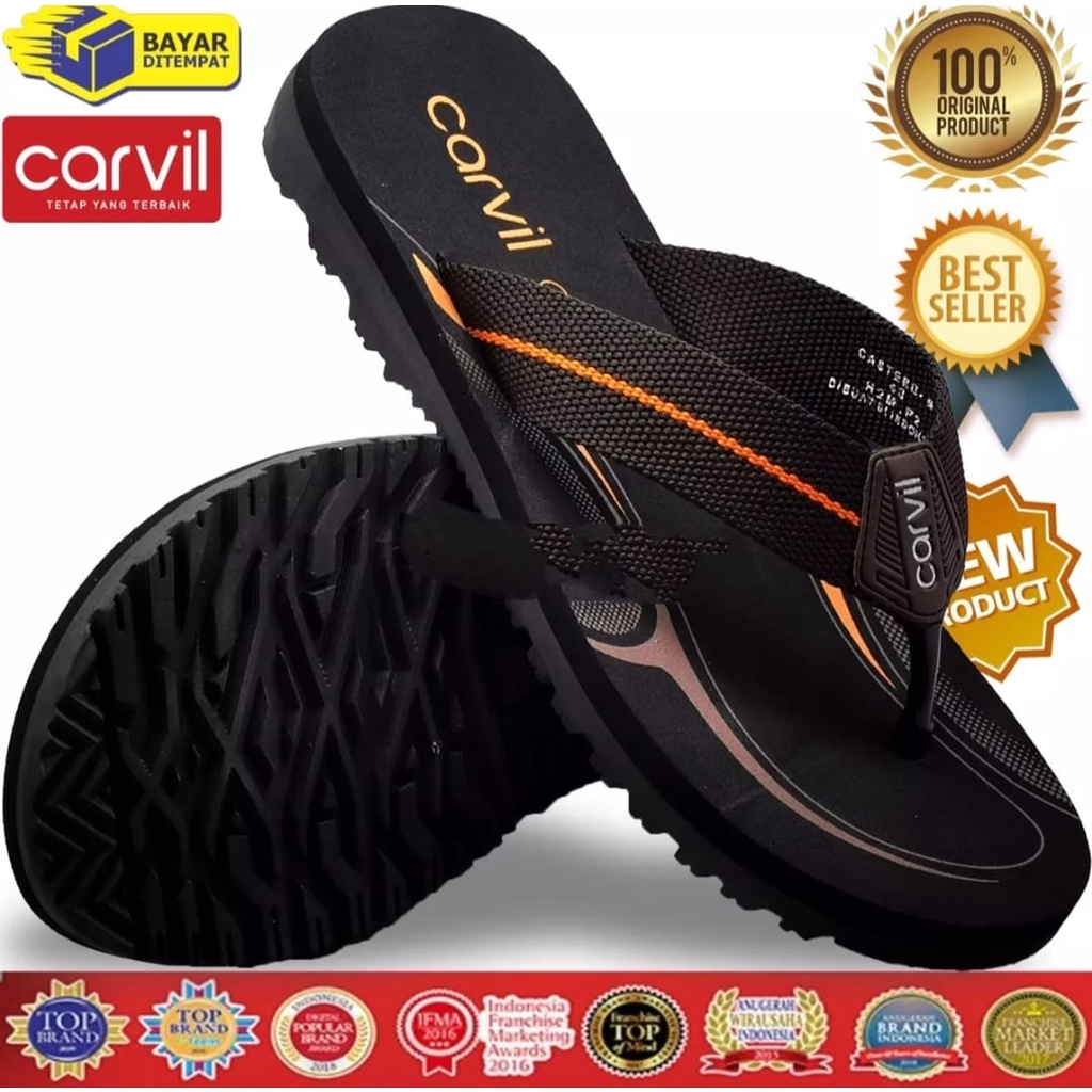 BAYAR DI TEMPAT - SENDAL CARVIL/SENDAL JEPIT CARVIL TERMURAH TERLARIS UK 33-44 / SANDAL PRIA