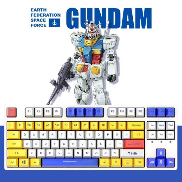 Set Keyboard Mouse Wired Anime Gundam Style Keyboard Mechanical - Keyboard
