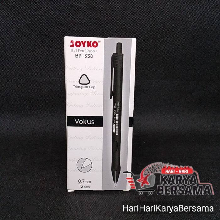 

PULPEN JOYKO VOKUS BALL PEN BP-338 0.7MM - BLACK X 12'S - PER BOX