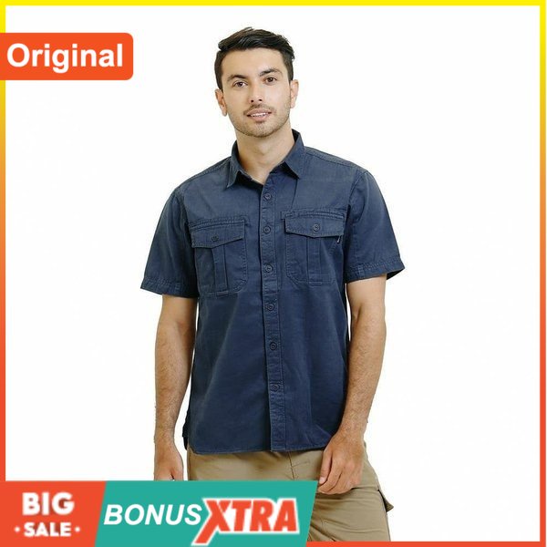 Kemeja Eiger Louisiana Shirt Lengan Pendek Navy 91000 4917 ORIGINAL