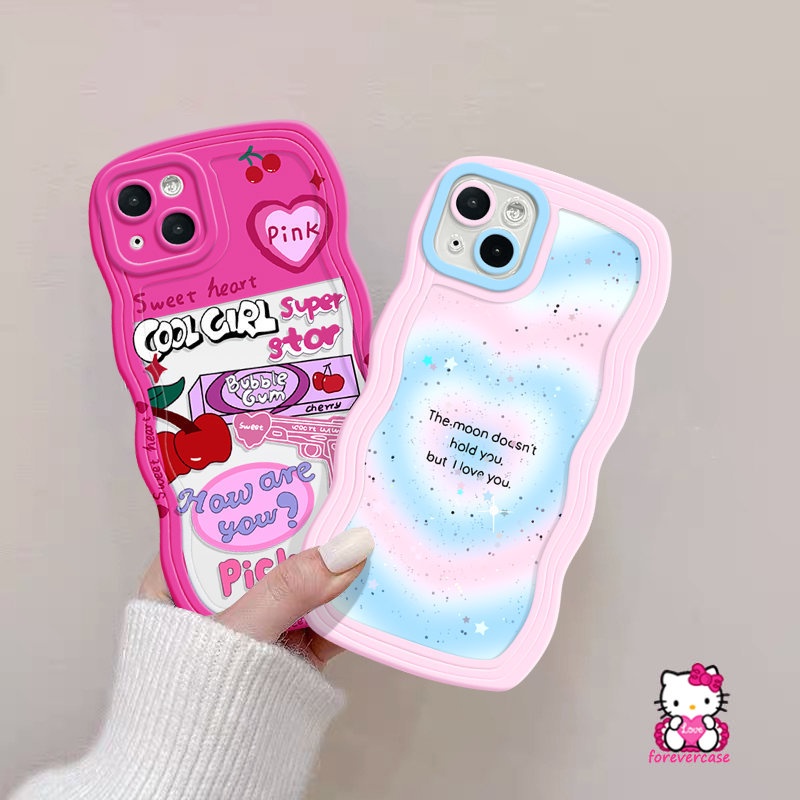 Casing Soft Tpu Wavy Edge Realme C53 C15 C33 C11 C25Y C35 C12 C20 C21Y 8Pro 5 6i 10 8i 7i 7 5s C25s C25 C30 9i 5i 8 C20A 9Pro+9 C3 C17 Pink Cherry Sweet Gradient Love Heart Sarung