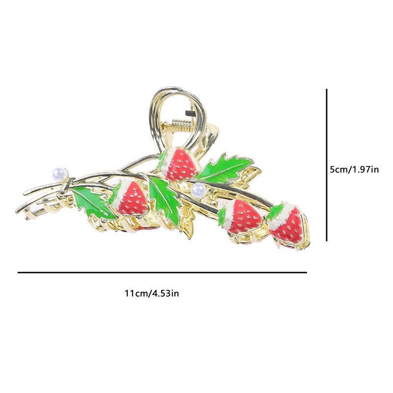 [AYBX] Strawberry Hair Claw Clips Cute Metal Hair Clip Pink Hair Claws Clips Styling Rambut Perlengkapan Rambut Fashion