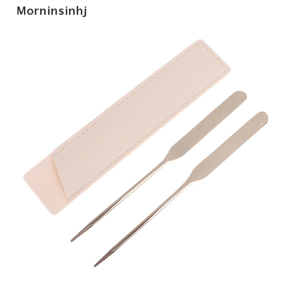 Mornin 1Pcs Stainless Steel Dual Head Makeup Toner Spatula Mixing Stick Foundation id